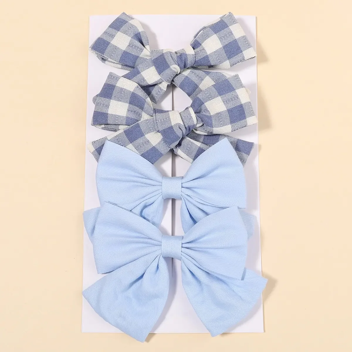 Hair Care Baby - 4Pcs/Set Cute Plaid Bow Hair Clips