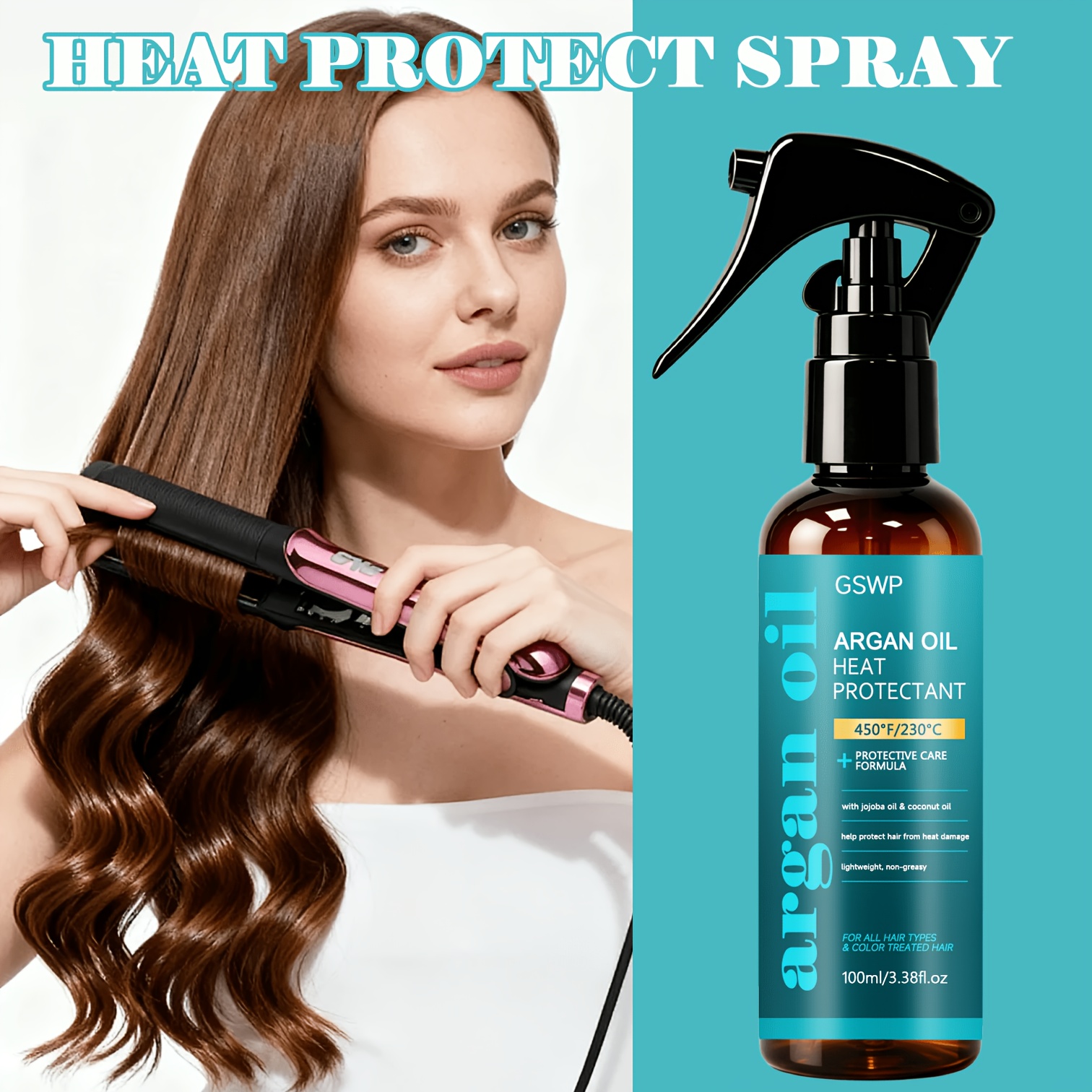 Heat Protectant Spray - GSWP Argan Oil Protect Spray,450°F Heat